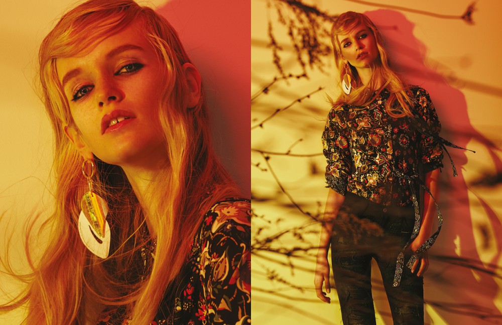 Printed Blouse / Celine, Saks Fifth Avenue Distressed Jeans / Junya Watanabe Earring / Marni, Holt Renfrew