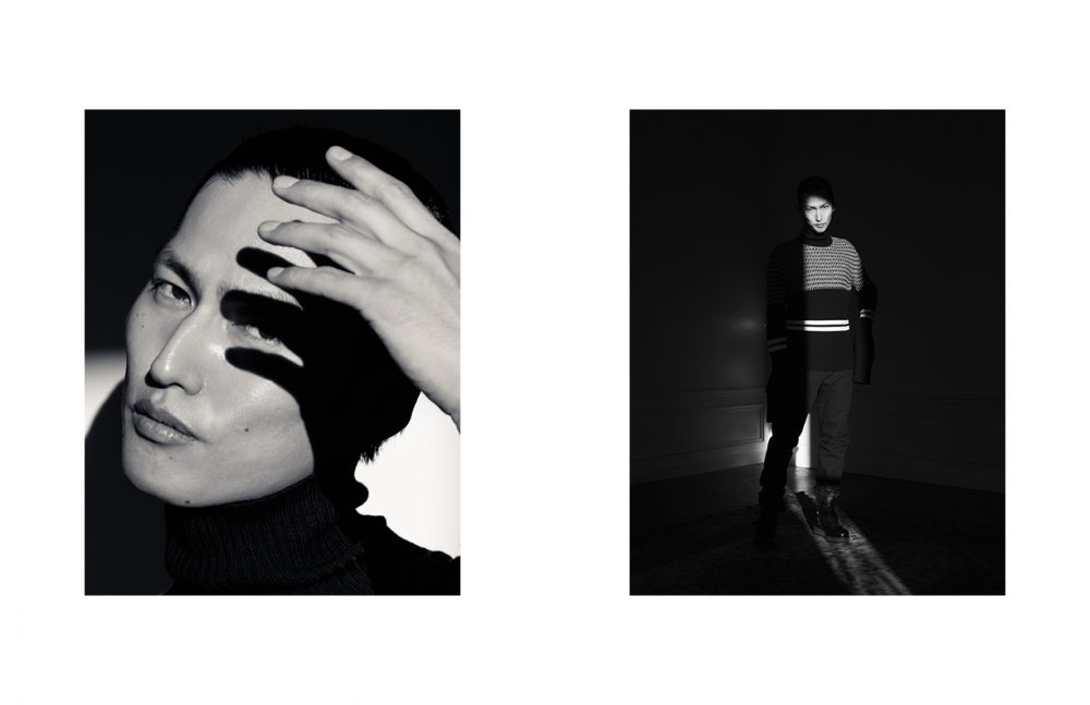 Hiroki @DIVINE wears Turtleneck Jumper / KENZO Opposite Hiroki @DIVINE wears Turtleneck Jumper / KENZO Jeans / agnès b Boots / Dirk Bikkembergs