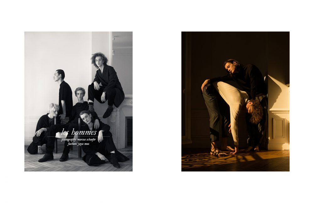 Theo @Premium Models wears Turtleneck Jumper / agnès b Trousers / Isabel Benenato Marin @Premium Models wears Turtleneck Jumper / Uniqlo Trousers / Officine Générale Opposite Paul @Rockmen wears Boiler Suit / Isabel Benenato Boots / agnès b Thibault @Premium Models wears Hoodie Jumper / Y-3 Jacket / Dirk Bikkembergs Trousers / UNIQLO Shoes / Maison Kitsuné Hiroki @DIVINE wears Shirt / The White Briefs Trousers / KENZO Boots / Dirk Bikkembergs Plated Silver Rings / Delphine-Charlotte Parmentier Marin @Premium Models wears Coat / OAMC Trousers / AMI Socks / Royalties Paris Shoes / agnès b Plated Silver Rings / Delphine-Charlotte Parmentier Theo @Premium Models wears Coat / agnès b Trousers / Y-3 Socks / FALKE Shoes / Roberto Cavalli