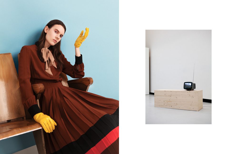 Dress / Space Gloves / ANTEPRIMA Bow / Stylist’s Own Opposite Opera BORA by Yori Ancarani - 1972 Fountation Maxxi