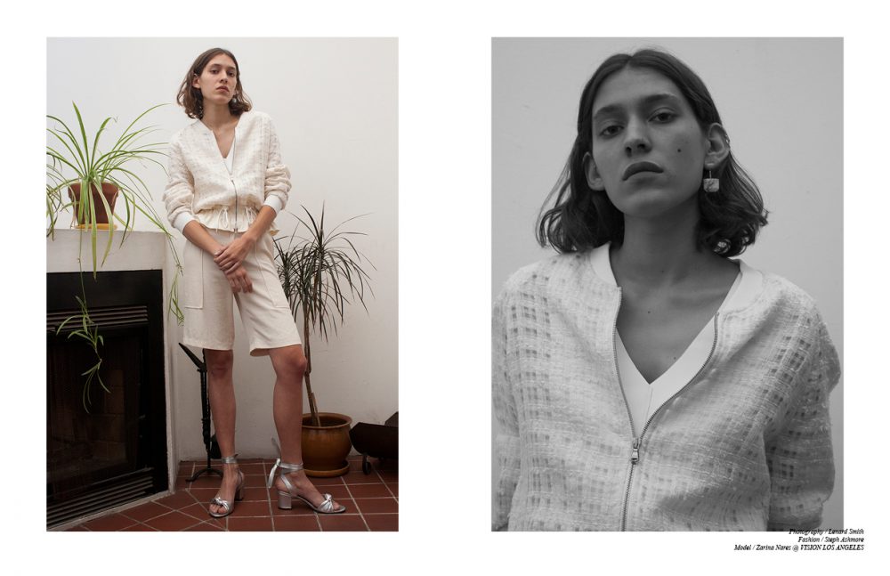 Top / ZARA Jacket / 3.1 Phillip Lim  Shorts / Opening Ceremony  Earrings / Dior Shoes / Topshop