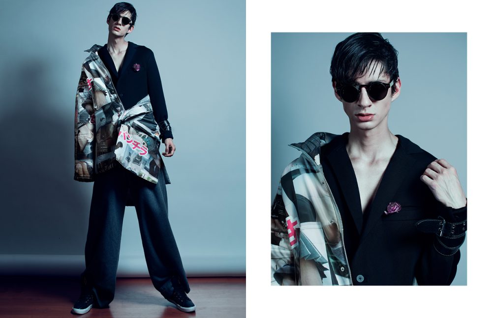 Coat / Angulo Jacket / Apparel K Trousers / PUMA by Rihanna  Trainers / Rabia Glasses / Moscot Belt / Diesel