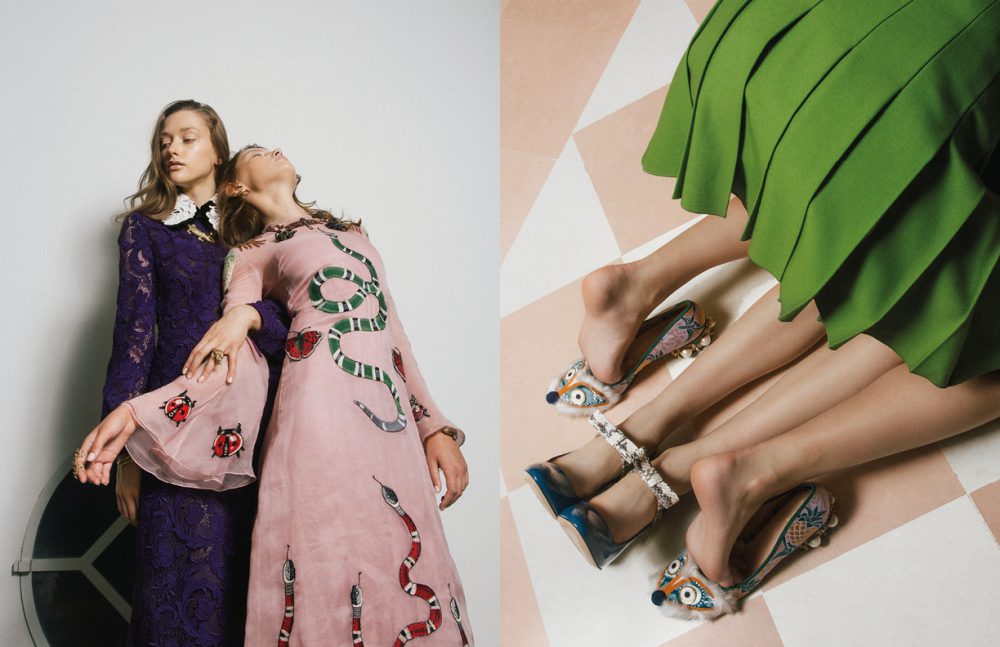 Dress / Miu Miu Dress / Gucci Jewels / Bernard Delettrez Opposite  Skirt & Shoes / Gucci
