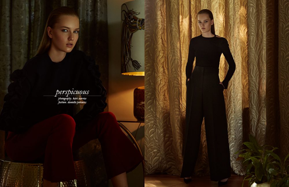 Jumper / Victoria Beckham Trousers / Fendi Opposite Jumper / Emilio Pucci Trousers / Jil Sander Shoes / Jimmy Choo Earrings / Jane Kønig