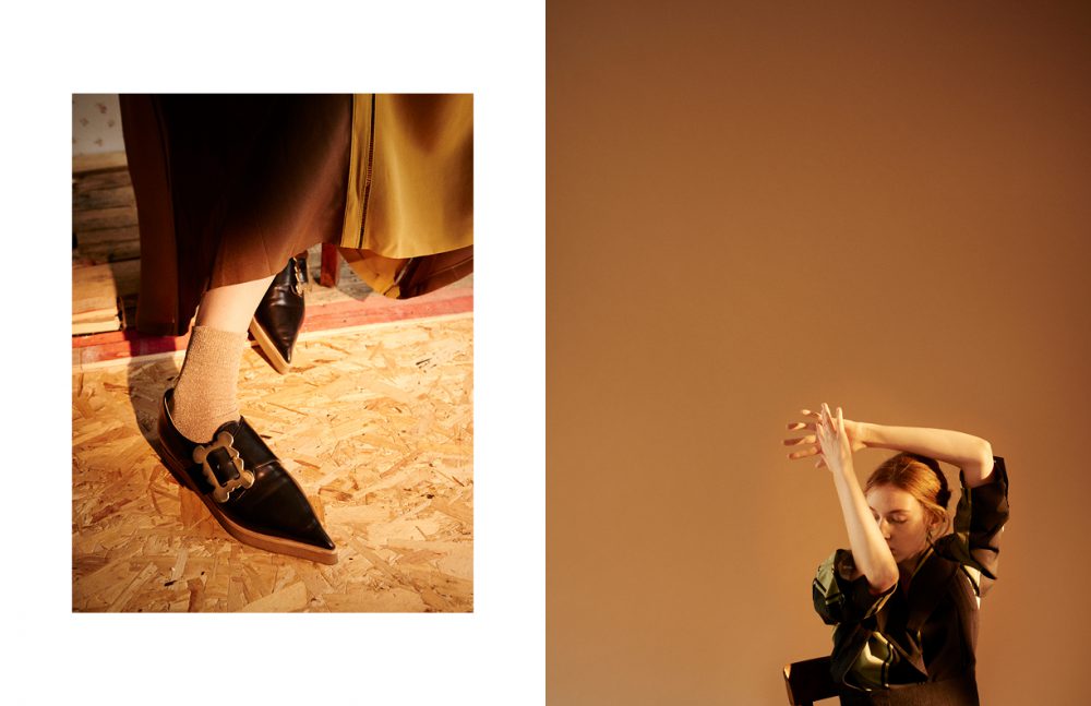 Dress / Burberry Shoes / Vivienne Westwood Socks / Tabio Opposite Jacket / Vivienne Westwood Skirt / JOSEPH