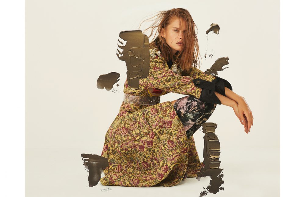 Earrings / Saskia Diez Coat / Miu Miu Belt / MM6 Martin Margiela Ring / EN ATTENDANT SERGE  Boots / Charlotte Olympia