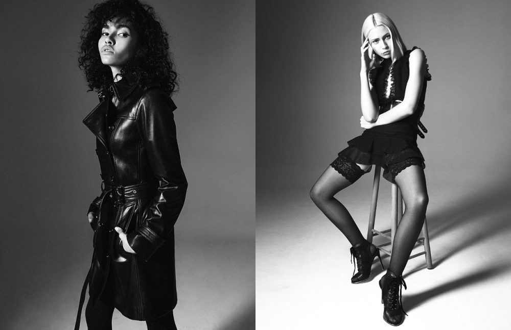 Gladys Brown wears Coat / Burberry Tights / Wolford Opposite Charlie Siddick wears Dress / Alexander McQueen Belt / ZANA BAYNE Stockings / Victoria Secrets Boots / Kurt Geiger