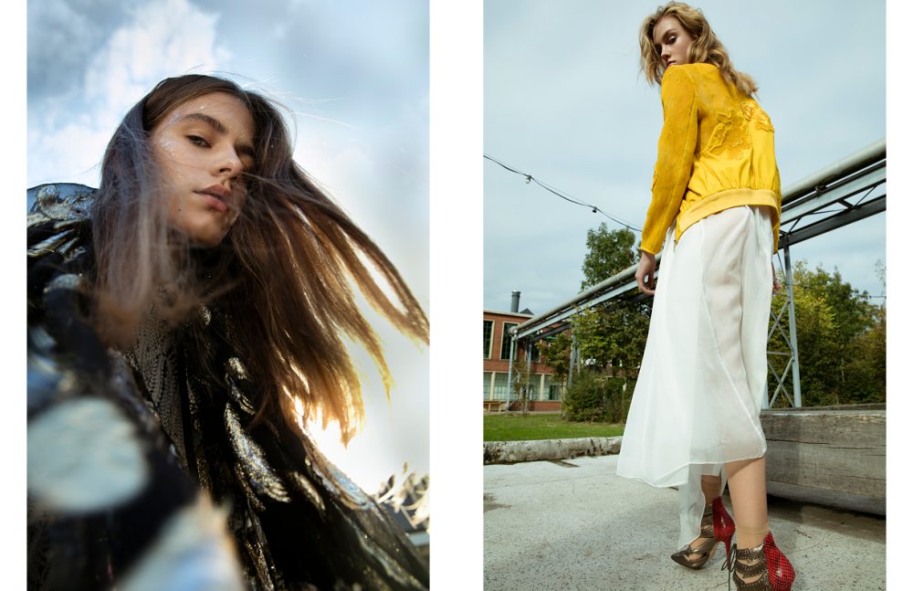 Jacket / IRO Scarf / Laura Dols Opposite Jacket / iNDiViDUALS Dress / Anne de Grijff Socks / Wolford Shoes / Nasty Gal