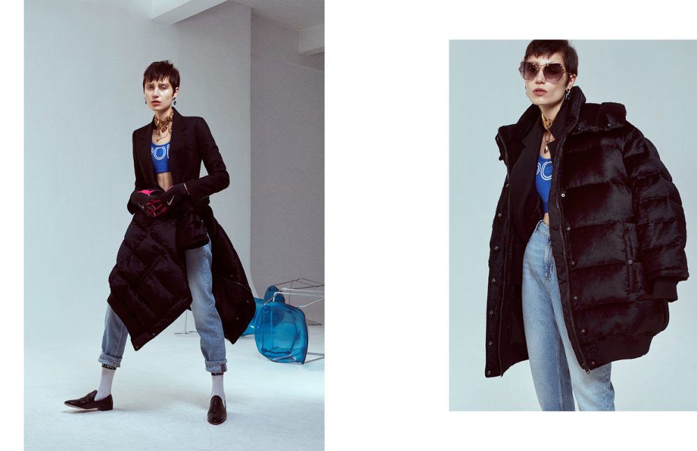 Jacket / DKNY Sports Bra & Coat / H&M Jeans / Sandro Earrings & Necklace / Swarovski Gloves / Nike Socks / Penti Shoes / COS Opposite Sunglasses / Prada