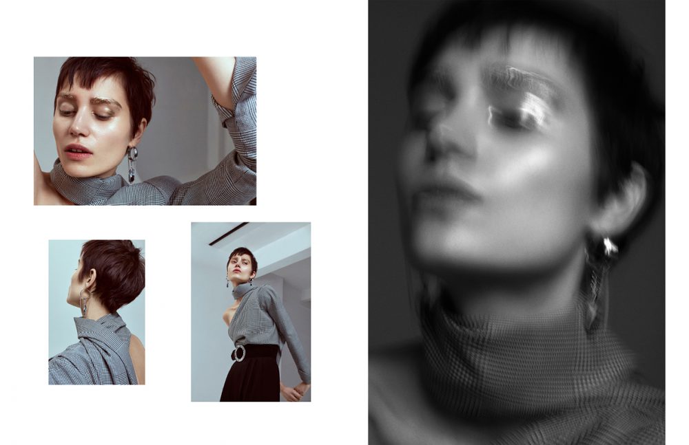 Dress (worn as Blouse) / Alexander Wang Trousers / Closh Belt / Beymen Earrings / Jean Paul Gaultier for Swarovski