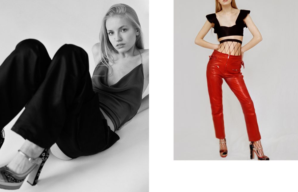 Top / Cushnie et Ochs Trousers / ALIX Shoes / Valentino Opposite Top / Michael Lo Sordo Tights / Wolford Trousers / Isabel Marant Shoes / Valentino