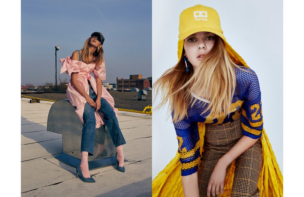 Dress / Greta Constantine Bra / Topshop Denim Jeans / Tommy Hilfiger Heels / Saint Laurent Opposite Trousers / Balenciaga @ SSENSE Earring / Balenciaga Top / COOL KOALA Hat / Turbo