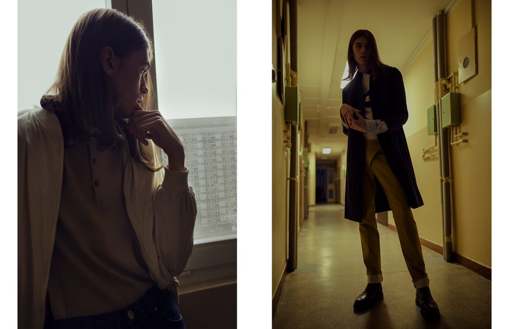 Jacket / Gucci Shirt / Hugo Boss  Jeans / Versace Jeans Opposite Coat / Burberry  Polo / Ralph Lauren  Trousers / Slawek Brzezinski (New Season)  Boots / Saint Laurent (New Season)